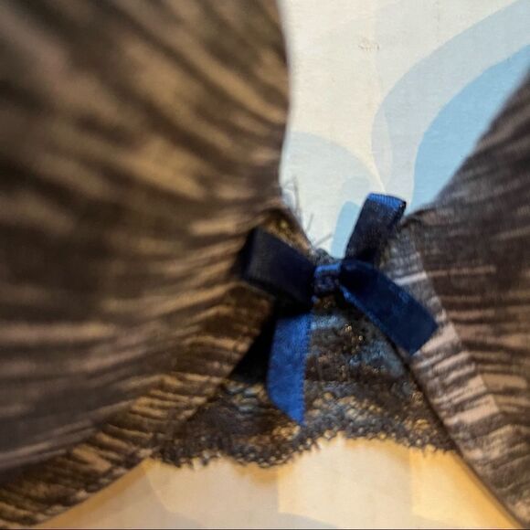 U.S. Polo Assn. Bra 34C blue and gray push up and underwire padded, lace - Picture 6 of 9